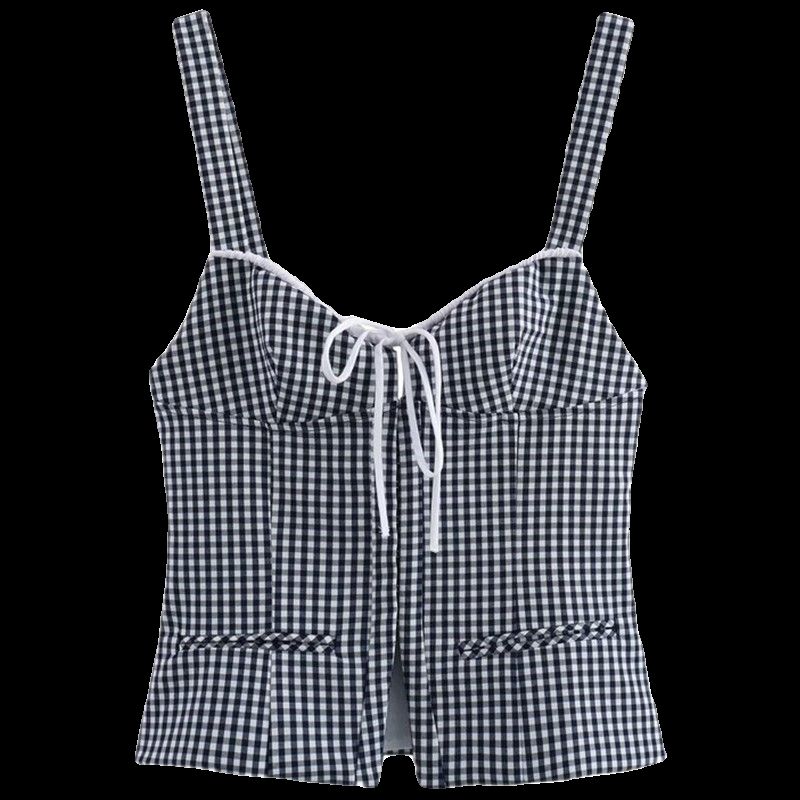 Fashion Style 2024 Summer New Arrival Women's Clothing Suspender Plaid Corset Tops 4661018 401
