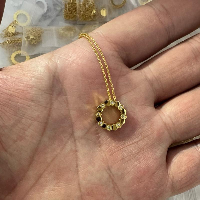 New Vintage S925 Sterling Silver Honeycomb Pendant Pave 5a Zirconia Necklaces For Women Party Fine Luxury Jewelry