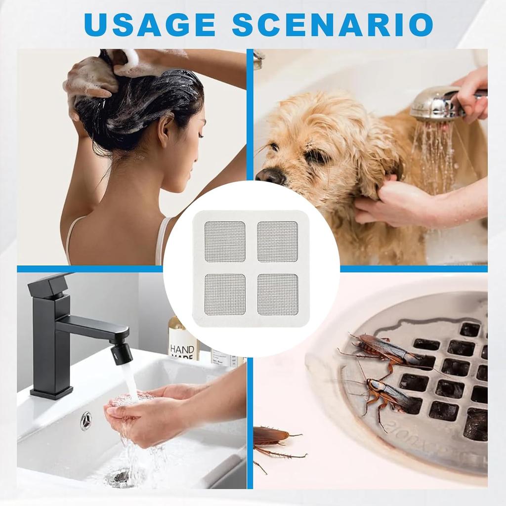 50Pcs Disposable Shower Drain Cover Hair Catcher, Disposable Floor Drain Sticker, Suit Sewer Filter Screen, Bathroom, Bathtub, Kitchen, Sink Floor
