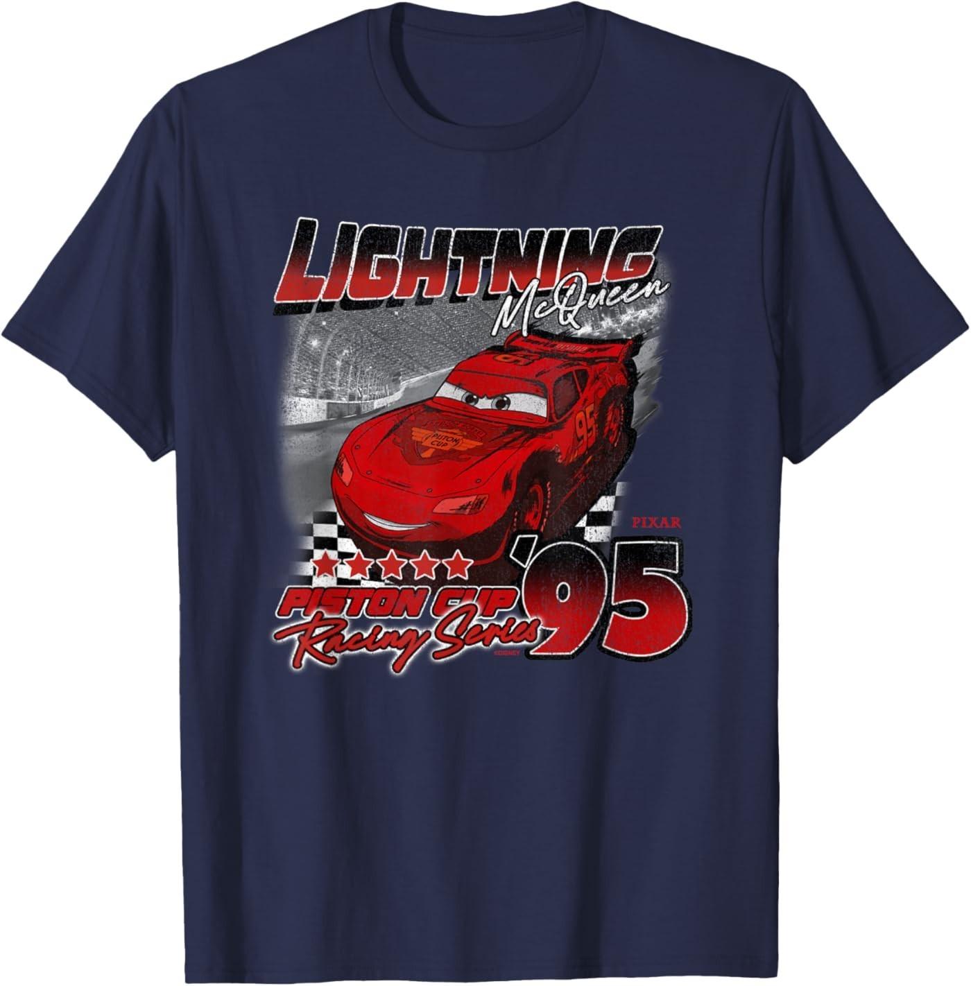 Pixar Cars Lightning McQueen Piston Cup Racing T-Shirt S разноцветный