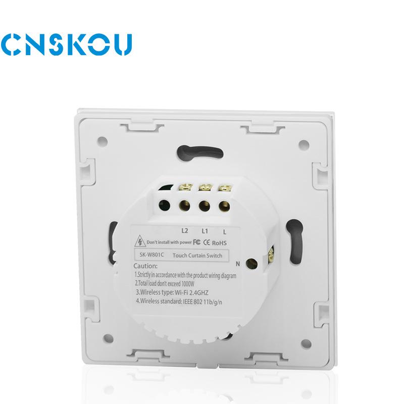 EU Standard WiFi Smart Touch Switch for Curtain Roller, Compatible with Google, Alexa, Xiao Ai.