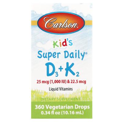 Children's, Super Daily D3+K2, 25 Mcg (1,000 IU) & 22.5 Mcg, 0.34 Fl Oz (10.16 Ml)