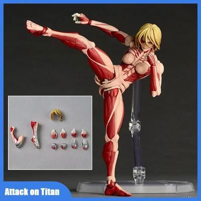 Attack On Titan Annie Leonhart Female Titan Revoltech Figure Nr068 POLYVINYL CHLORIDE Collector-Worthy Miniature Plaything Present Latest Yamaguchi