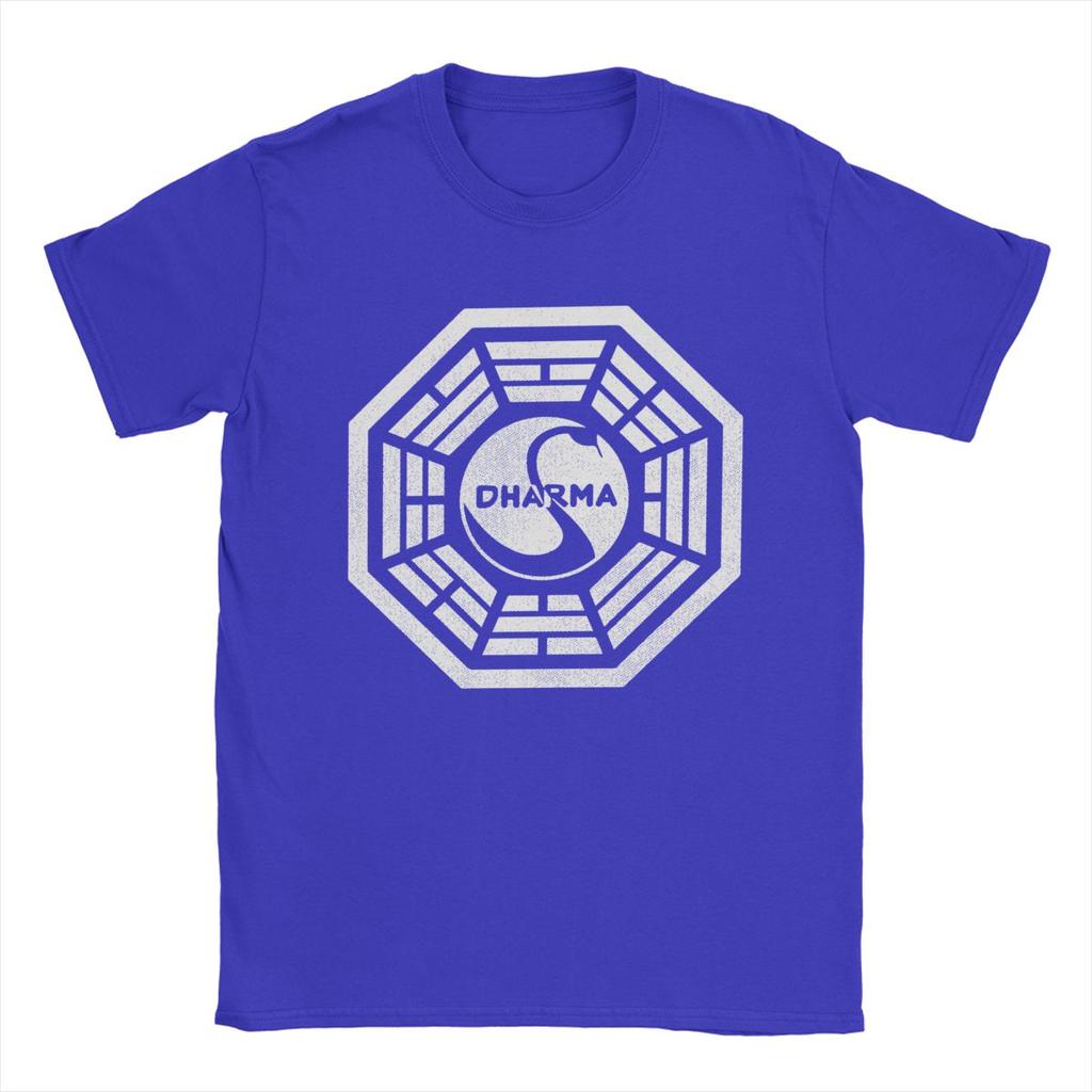 Men's T-Shirts Dharma Initiative Novelty 100% Cotton Tees Short Sleeve T Shirts Crewneck Clothes Plus Size