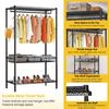 Metal Garment Rack Clothes Rack For Hanging Clothes Adjustable Wire Clothing Rack With Storage Shelves And Hang Rod