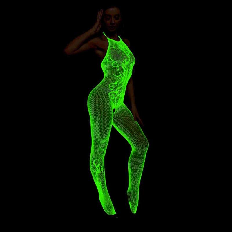 Sex underwear luminous luminous transparent jacquard mesh, lace sexy perspective mesh open free y