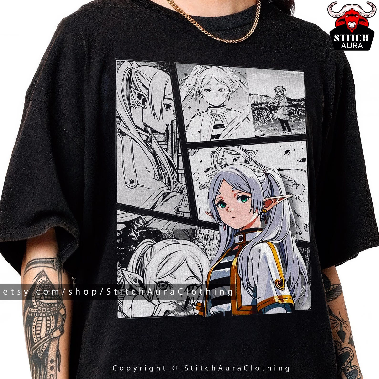 Frieren Cosplay Shirt For Girl,Gift Tee For Mangaka Japanese,Himmel Sweater For Man,Heiter Poster For Sousou No Frieren,Eisen Anime Appareal 3XL