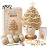 Parent Child Interaction Craft Christmas Tree Crochet Hat DIY Kit Beginner-Friendly Light-Up Kit Complete with Yarn Tools Guide for Holiday
