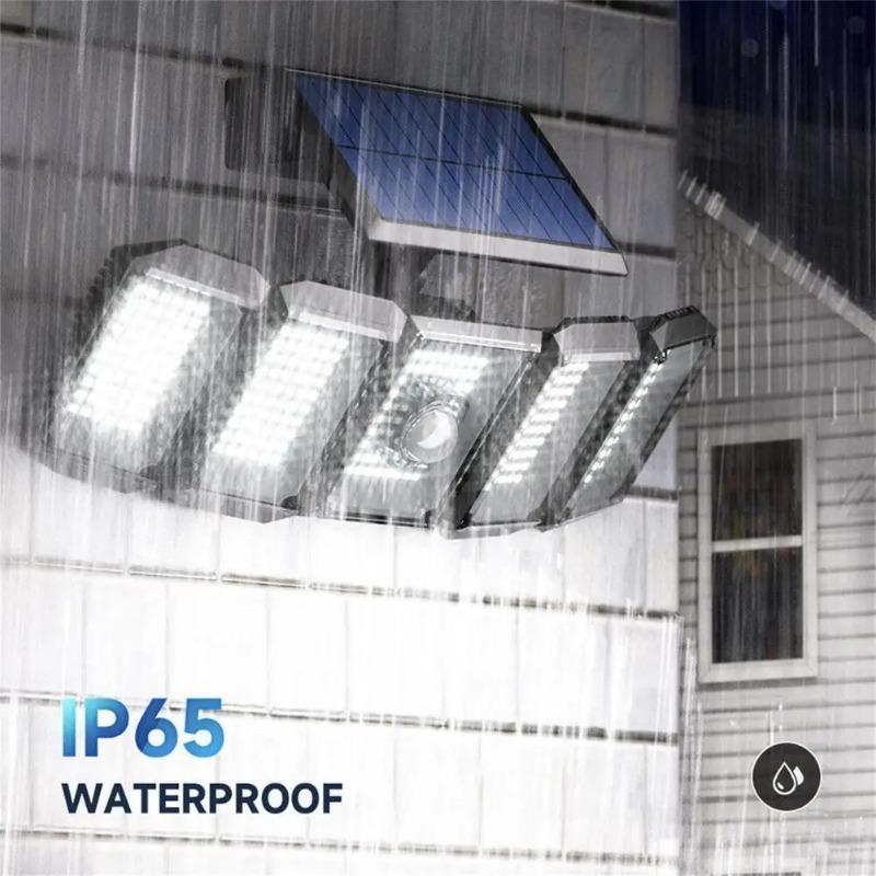 1500LM 300 LED Solarlampa Utomhus Vattentät Med Fjärrkontroll 3 Lägen Rörelsesensor Vidvinkelbelysning Gatlykta