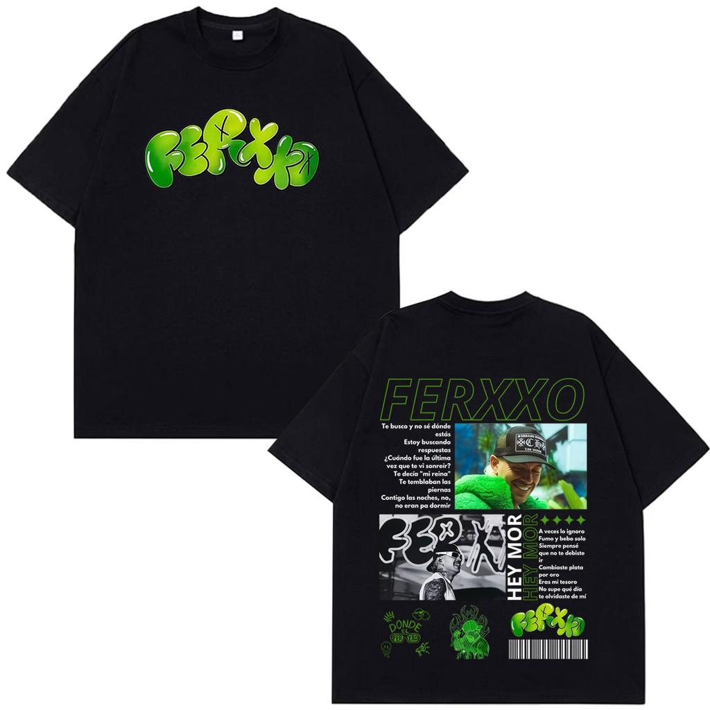 Rapper Feid Ferxxo Tour 2026 Print Tees Unisex Unisex Vintage Hiphop Tshirts Shortsleeved Casual Loose Cotton Tshirts Fan Gifts