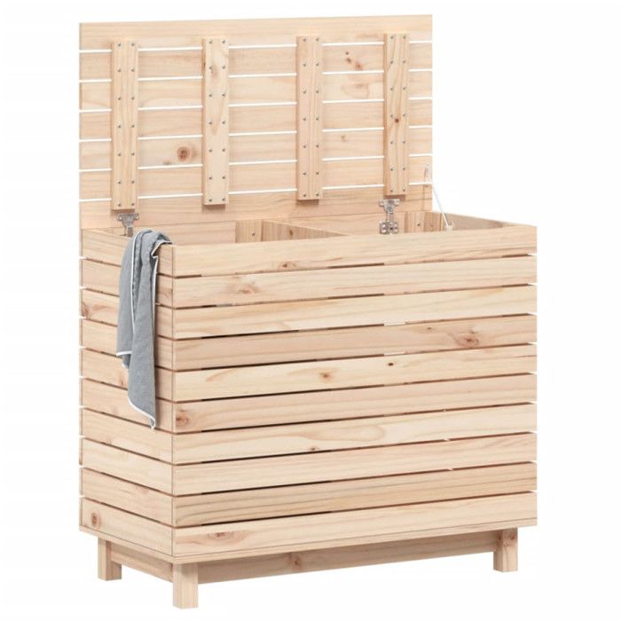 VidaXL Panier à linge 88,5x44x76 cm bois massif de pin 832323