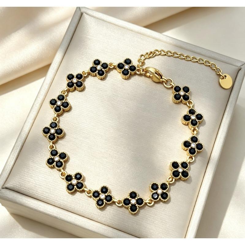 Vierblättriges Kleeblatt Exquisites Luxusarmband für Damen Zugänglicher LuxusKlassisches Damenarmband
