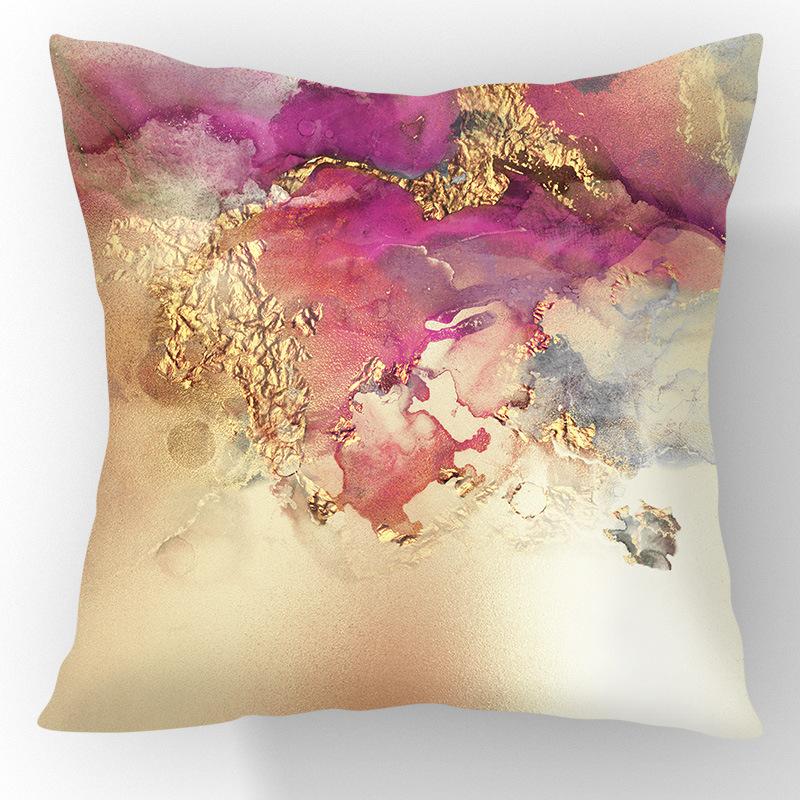 Nordic Gilt Sofa Pillow Short Plush Printed Car Pillow Soft Living Room Decoration Pillow