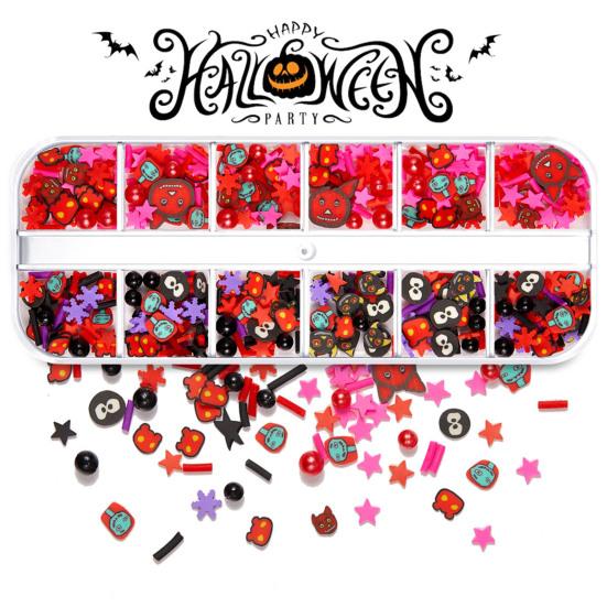 1 Box Nail Sequins Ultra-Thin Bright Color Shiny Visual Effect Enhance Atmosphere Soft Clay Halloween Themed Manicure Ornament Nail Sequins