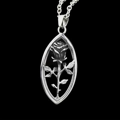 New Fashion Retro Rose Men's Pendant Necklace European and American Trend Men's Jewelry Couple Gift