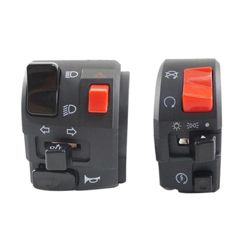 2x Motorcycle Switches Horn Button Turn Signal Electric Fog Lamp Light Start Handlebar Controller Switch for 300cc 600cc
