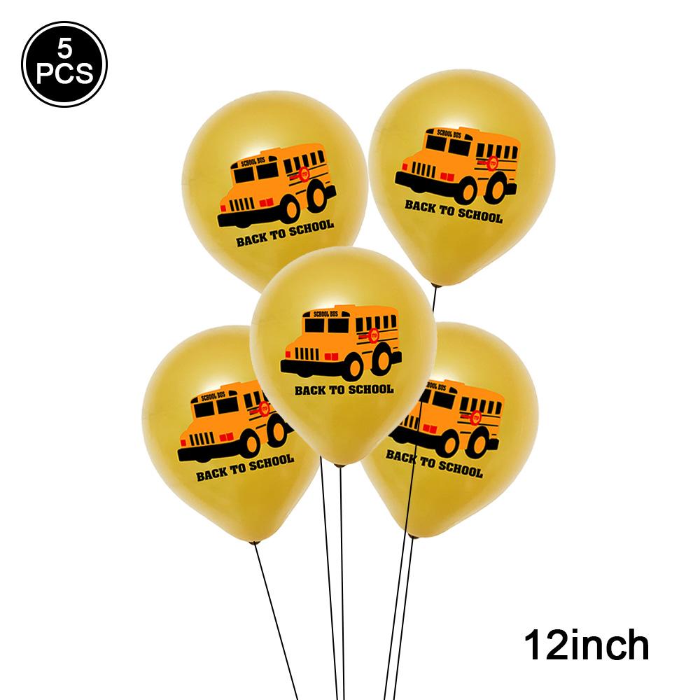 12 Inch Glitter Balloon Cartoon Print Police Car, School Bus, Ambulance Latex Balloon Safety Knowledge Party Decoration
