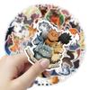 Non-Toxic 50Pcs/Pack Cat Warrior Anime Cartoon Sticker Diy Diary Cute Aesthetic Cat Waterproof Stickers For Water Bottle Laptop Phone