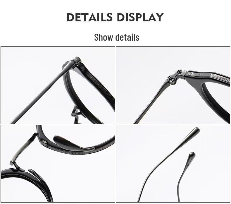 Unisex japanisch-inspirierte Titan-Schildpatt-Brille mit photochromem unregelmäßigem Leopardenmuster-Rahmen