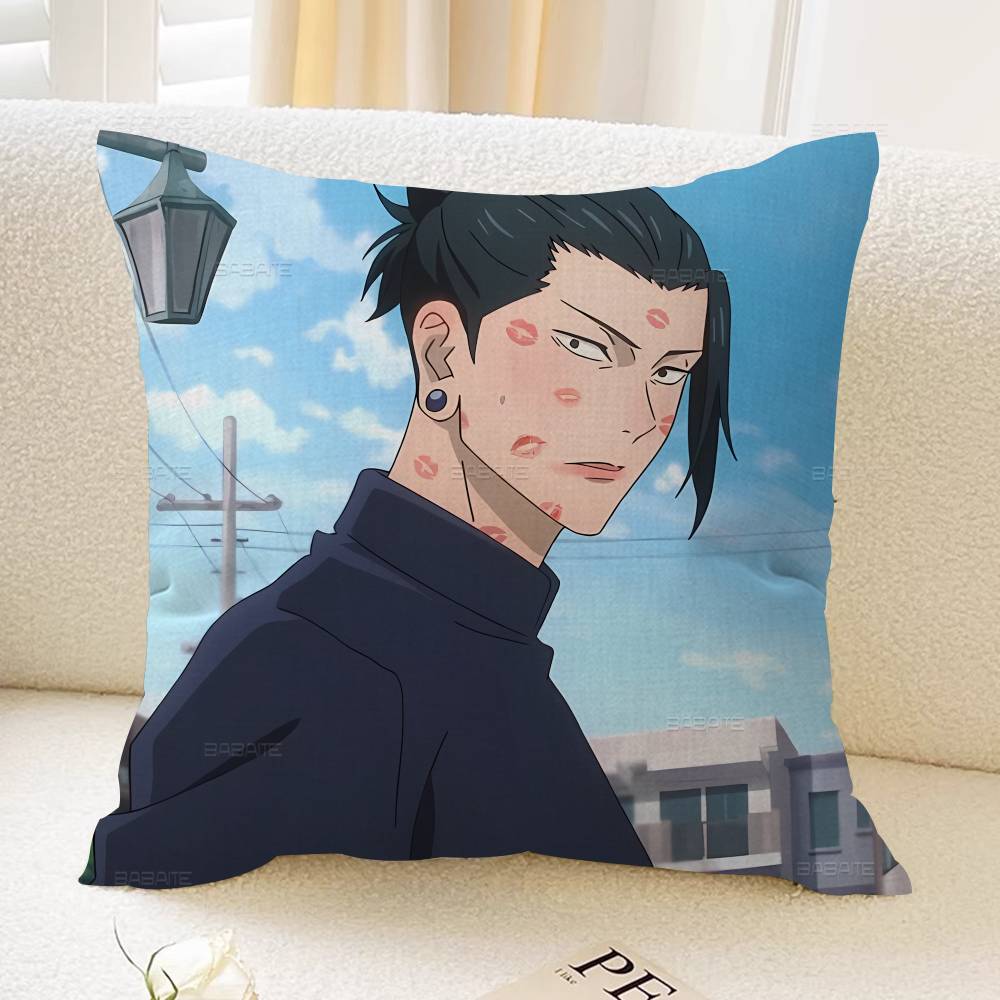 Cartoon Figure Suguru Geto Lucky Dragon Pillow Cover Sofa Cushion Cover Home Room Decoration Children Gift