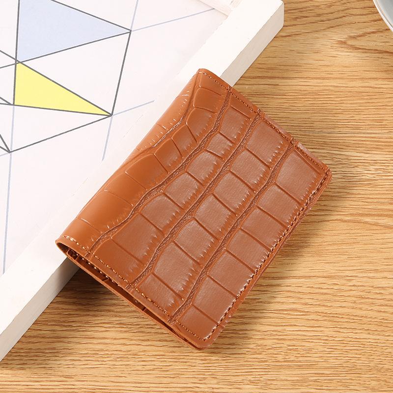 Krátká dámská peněženka z umělé kůže s držákem na více karet, mincovkou, přenosná, jednobarevná, mini peněženka