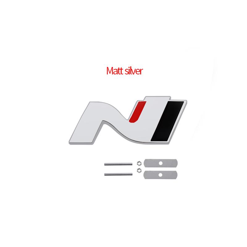 Wdjnt5 Glänzend Schwarz Metall N Kühlergrill Emblem Heckklappe Karosserie Abzeichen Aufkleber Für Hyundai N LINE Veloster Kona Elantra i30 i20 Tucson Sonata