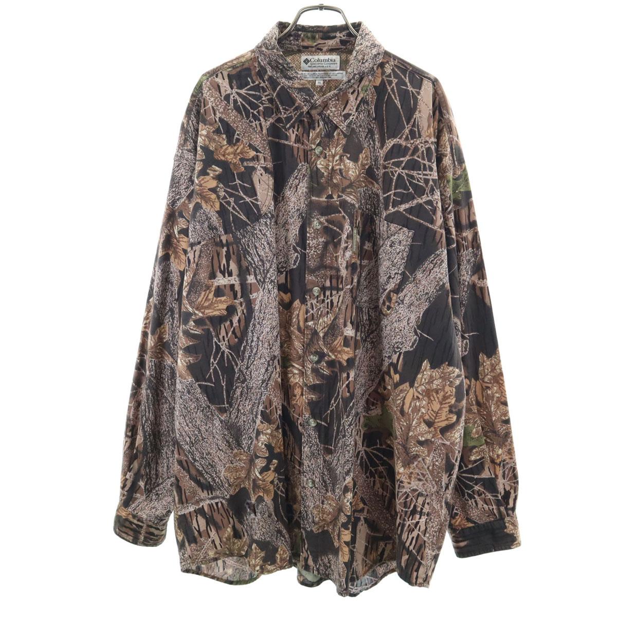 

Columbia 90s Old Real Tree Camo Pattern Long sleeve Cotton shirt Men s Used
