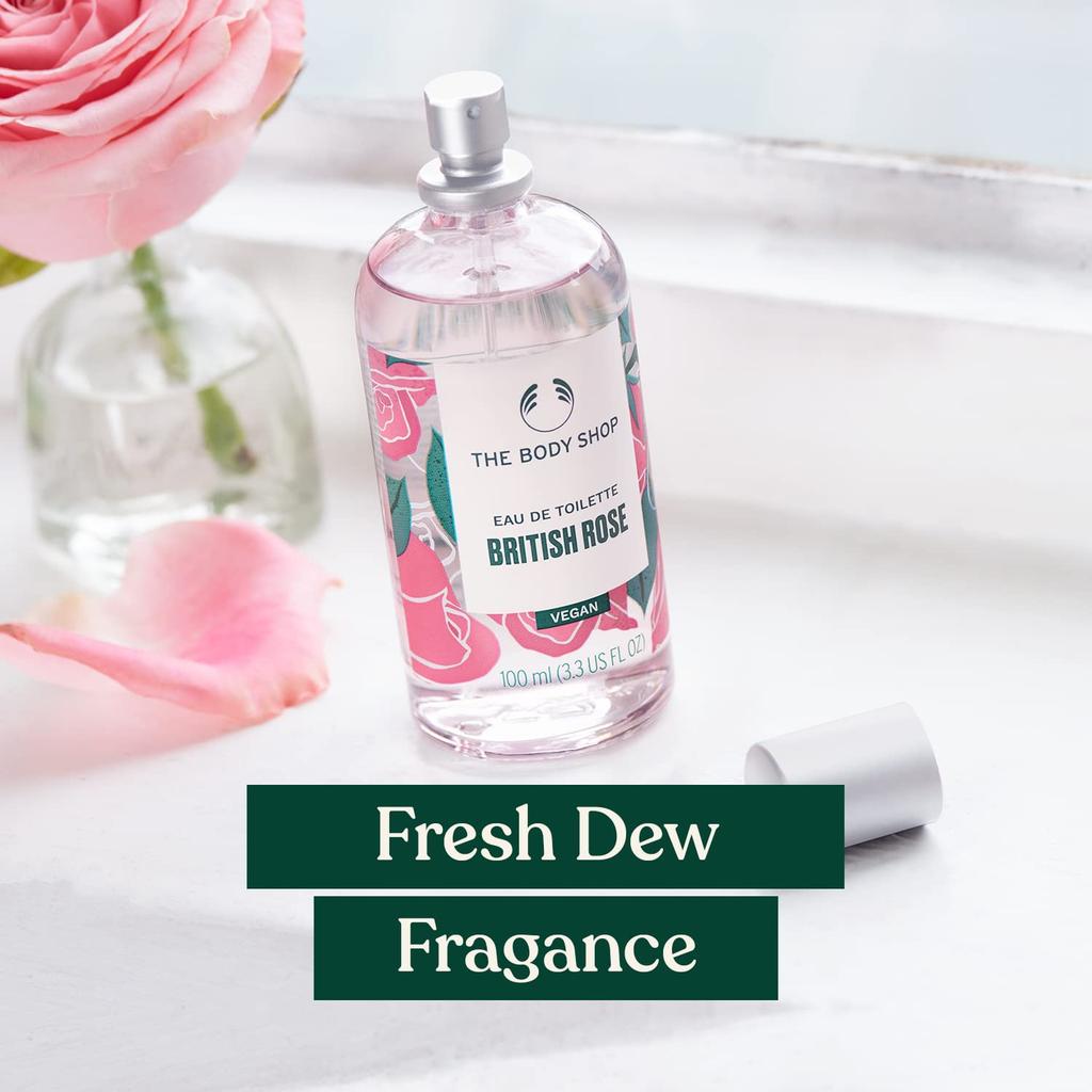 The Body Shop British Rose Eau De Toilette Vegan Perfume 100ml Lasting Floral Fragrance
