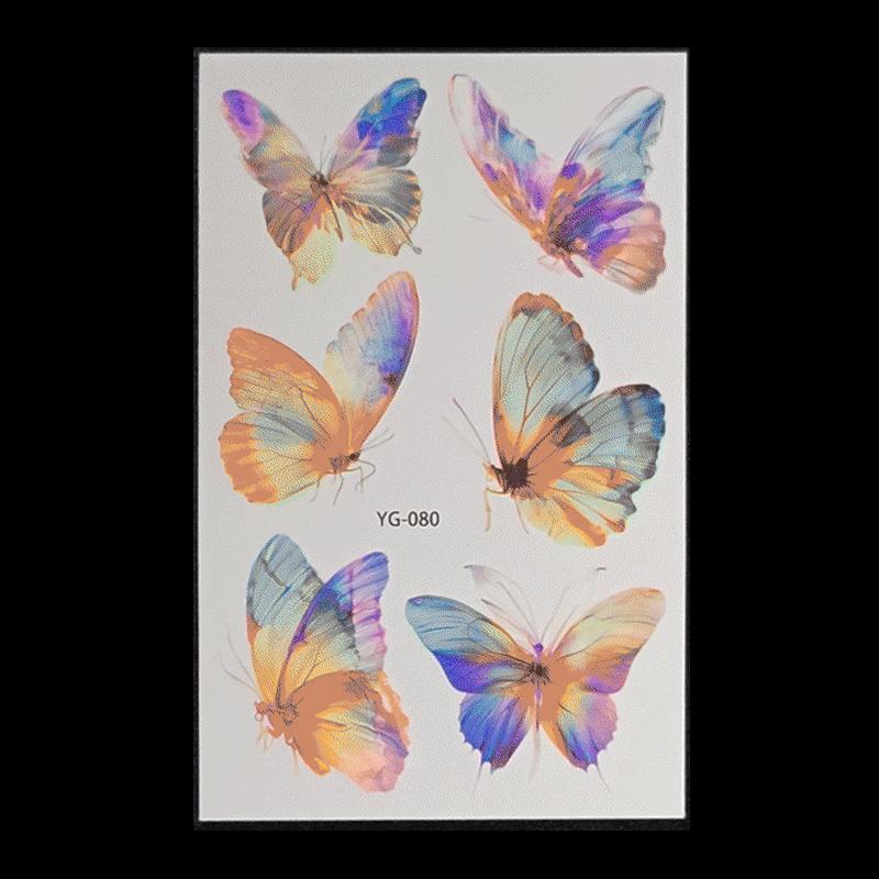 's New Fluorescent Butterfly Tattoo Sticker Music Festival KTV Concert Party Disposable Waterproof