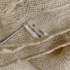 Used 100% Linen Grid Mesh Stole Beige Linen Scarf Natural