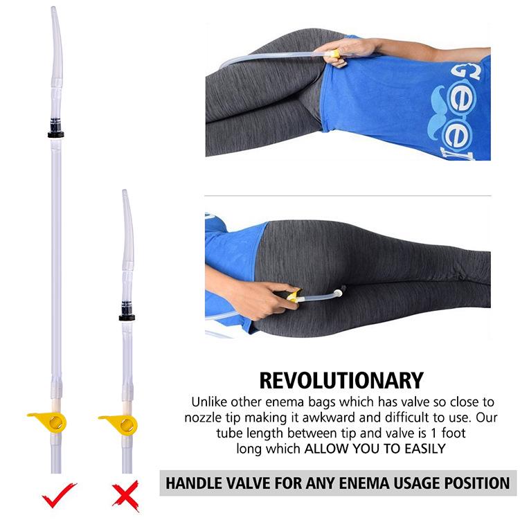 2L Silicone Home Enema Kit with 4 Nozzle Options for Intestinal Cleansing