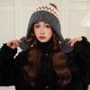 Thickened Bonnet Caps Warm Winter Hat with Pompon Fashion Women's  Beanies  Autumn Winter