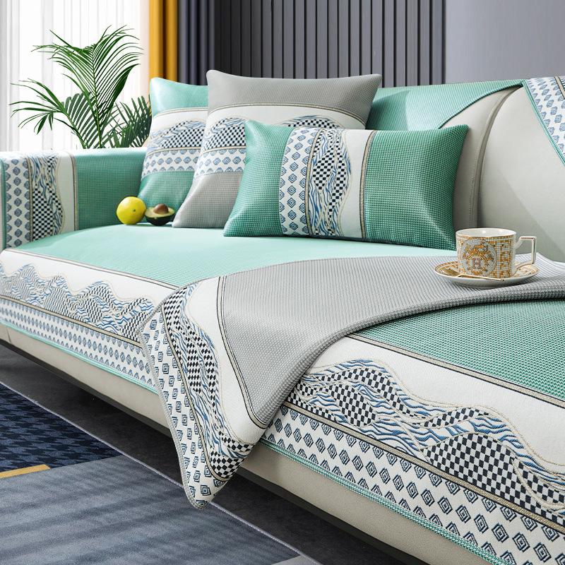 

Подушка для дивана из ледяного шелка Лето Лето Лето Лето Лето Коврик Подушка сиденья Простой современный нескользящий кожаный чехол для дивана Чехол на спинку Полотенце 70*70