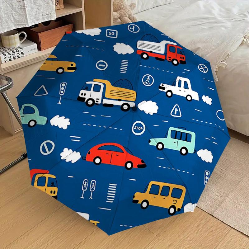 1PC Car Traffic Umbrella-8-Rib Reinforced, Automatic Open, Lightweight & Durable, Cute Fashion Accessory for Outdoor-T399