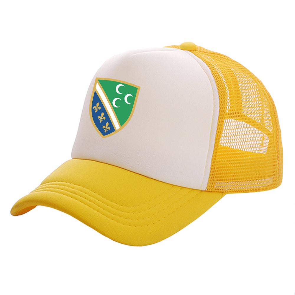 Bosniak National Flag In Sandzak Trucker Cap Summer Unisex Cool Bosnia Baseball Caps Unisex Mesh Net Hats
