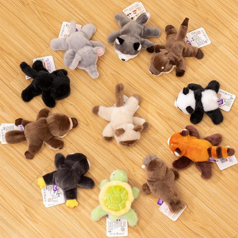 Cute Desktop Animal Plush Toy Set Magnetic Prone Cartoon Rabbit Panda Penguin Dog Cat Tortoise Soft Doll Funny Office Decor Gift