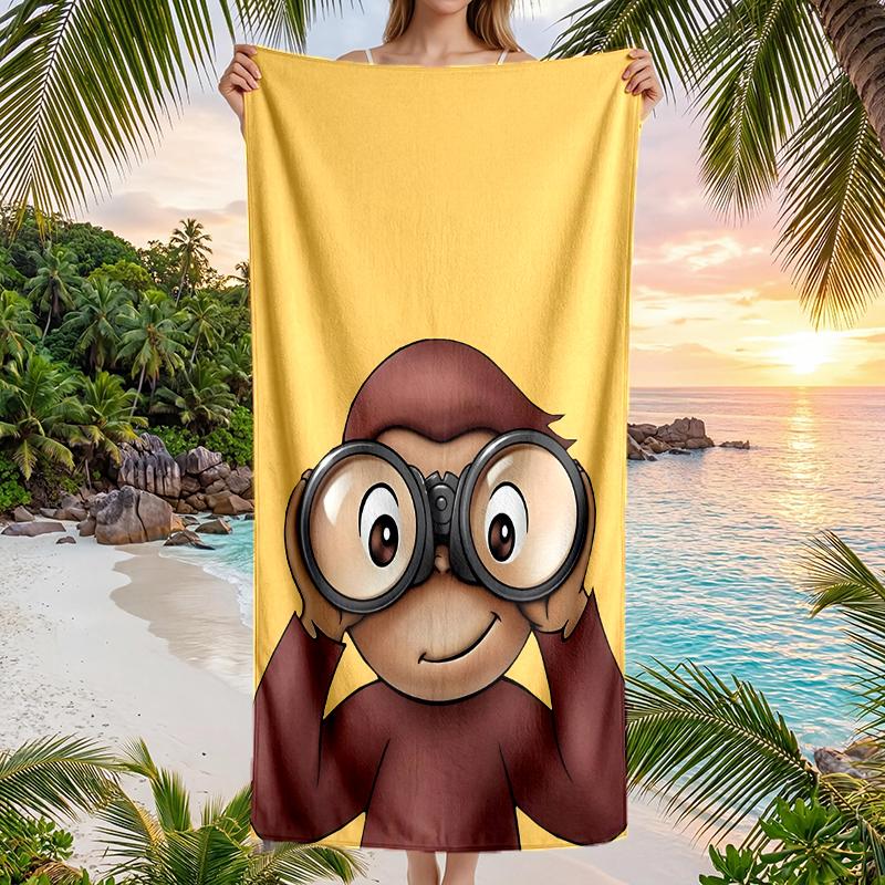 Curious George Fashion Beach Towel: Ideal for Summer Adventures Soft, absorbent and quick drying suitable for swimming and bathing
