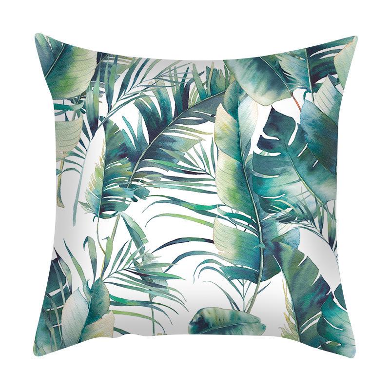Green Plant Sofa Cushion Cover - Stylish Home Fabric Decor