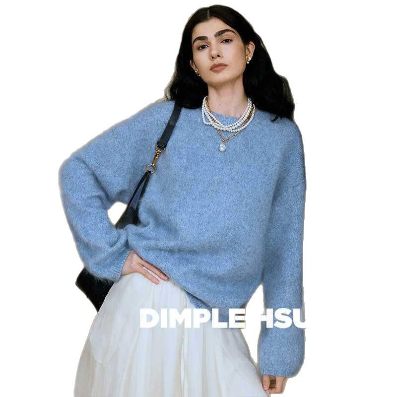 Autumn/Winter 2026 Slimming Faux Fur Cashmere Wool Mulberry Silk Pullover Sweater