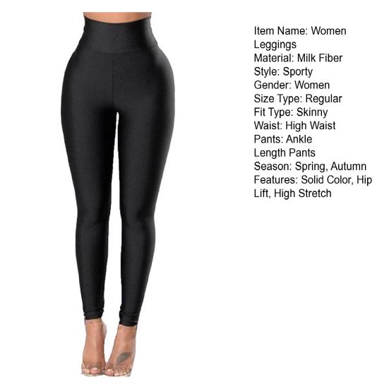Women Yoga Pants Solid Color Hip Lift Skinny High Stretch Trousers Spring Autumn Slim Fit Seamless Running Fitness Ankle Length Leggings Gym Clothes