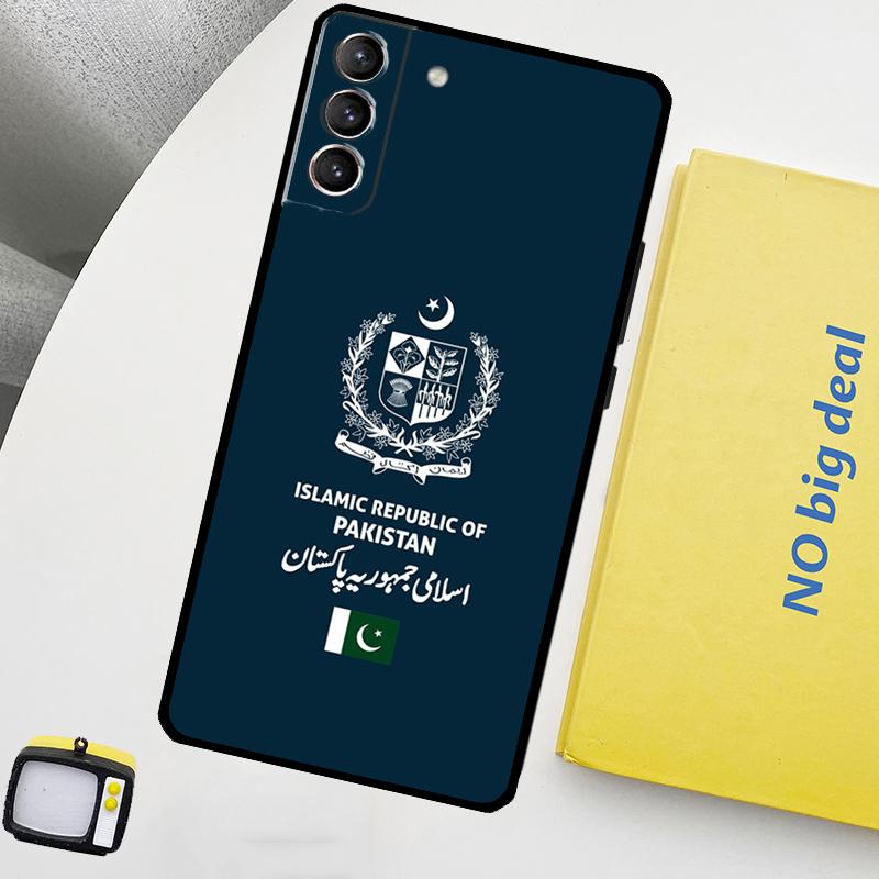 Pakistan Passport Flag Phone Case For Samsung Galaxy S24 Ultra S20 S21 S22 S23 Plus S9 S10 S24 FE S25 Ultra Cover