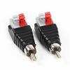 Haokiang Lautsprecher Phono Cinch Stecker auf 2 Schraubklemmenleiste Audio Video Federdruck Typ Balun Anschlussadapter (2er-Pack)