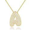 18K Gold 26-Letter Zircon Necklace with Copper Inlay