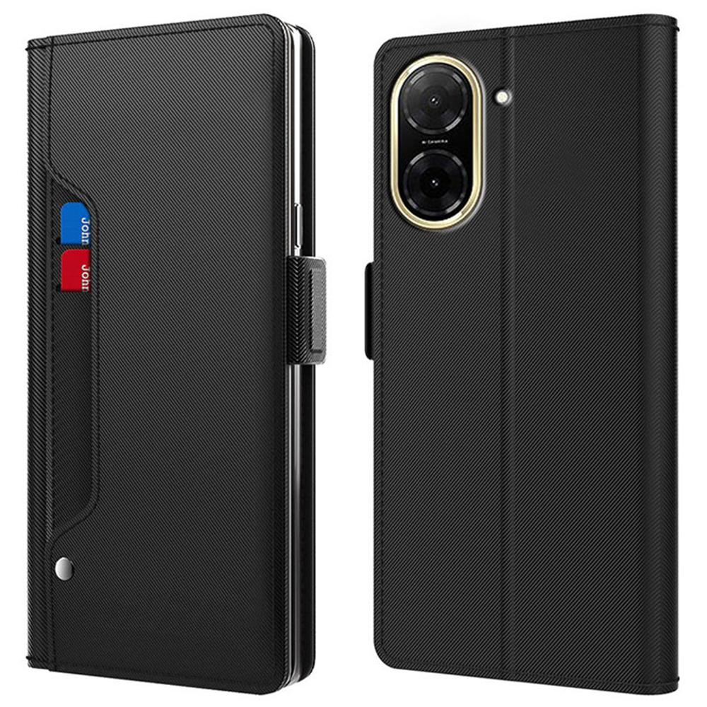 For Xiaomi Redmi A5 4G (171.7mm)/Poco C71 4G Case Stand PU Leather Phone Cover Card Holder Mirror