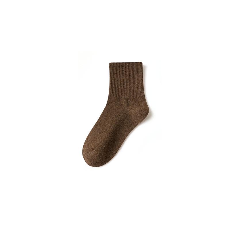 Women's Seamless Cotton Socks - Mid-Calf, White, Spring & Autumn, Antibacterial, Odor-Resistant, Girls' Style, 2025 Hot Seller.