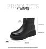 Red Dragonfly Women's Genuine Leather Winter Boots with Plus Velvet and Wool Lining