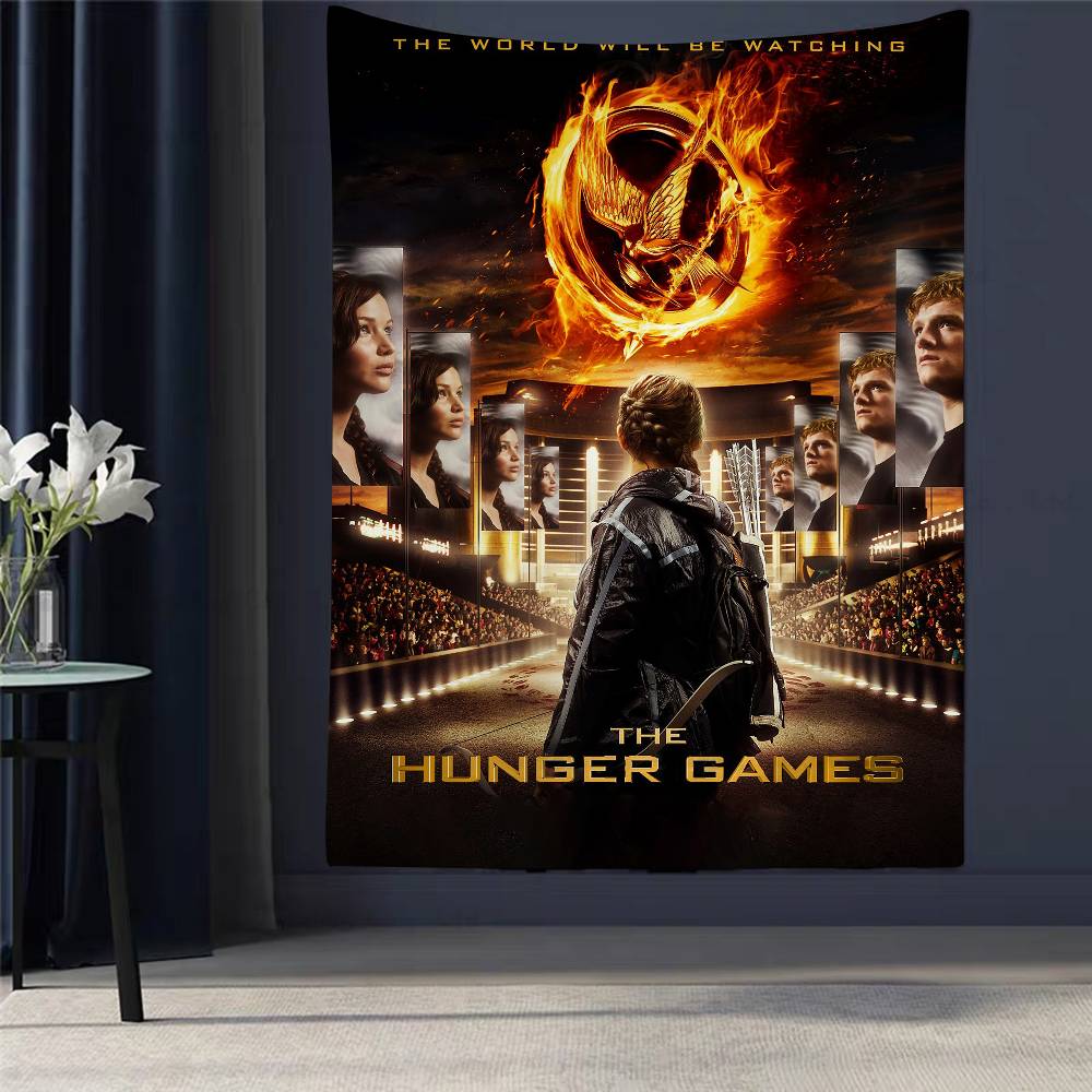 Die Tribute von Panem Cartoon Wandteppich Hippie Blume Wandteppiche Schlafsaal Dekor Kunst Heimdekor