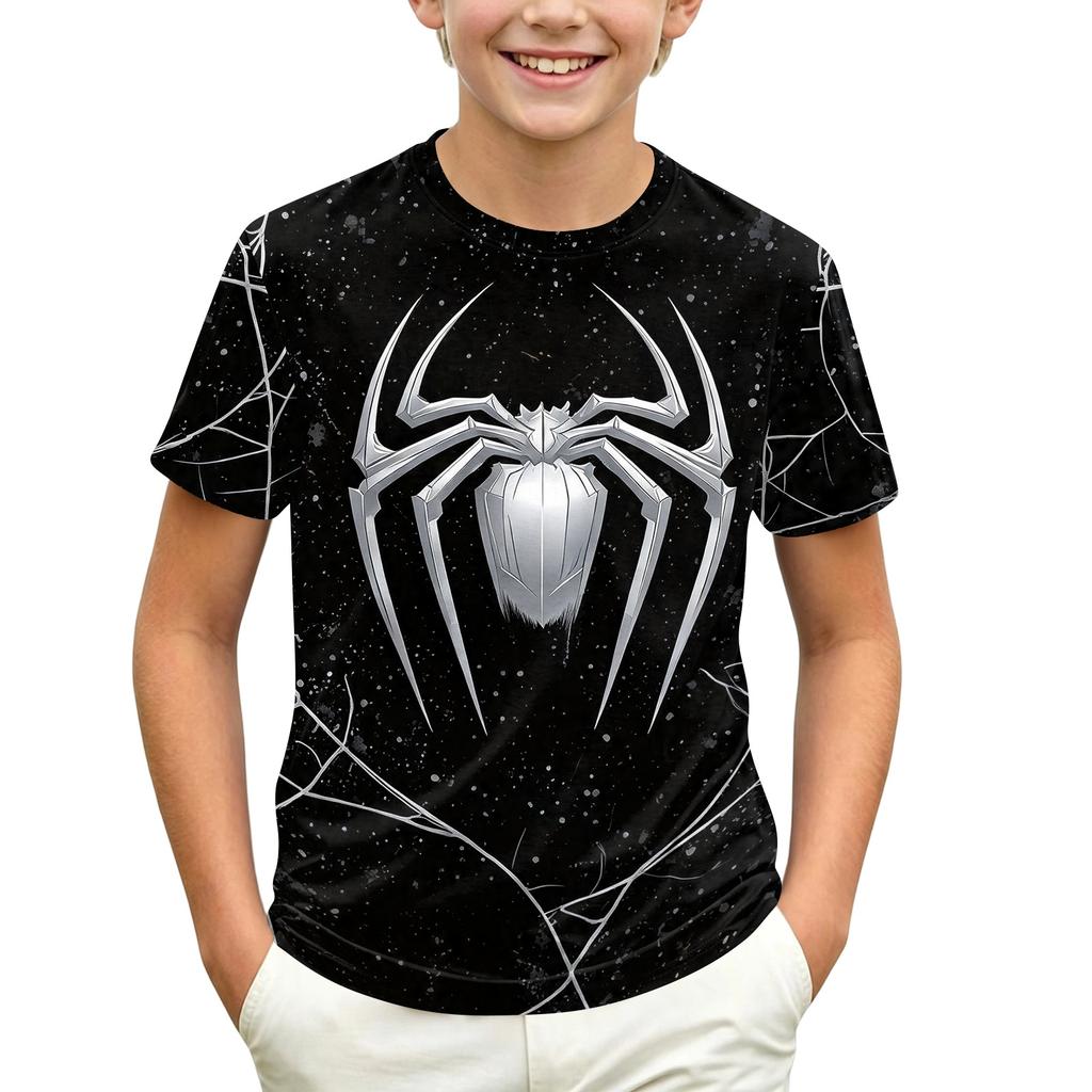 Kids' Short Sleeve Neck T-Shirt with Graphic Print for Casual Daily Wear