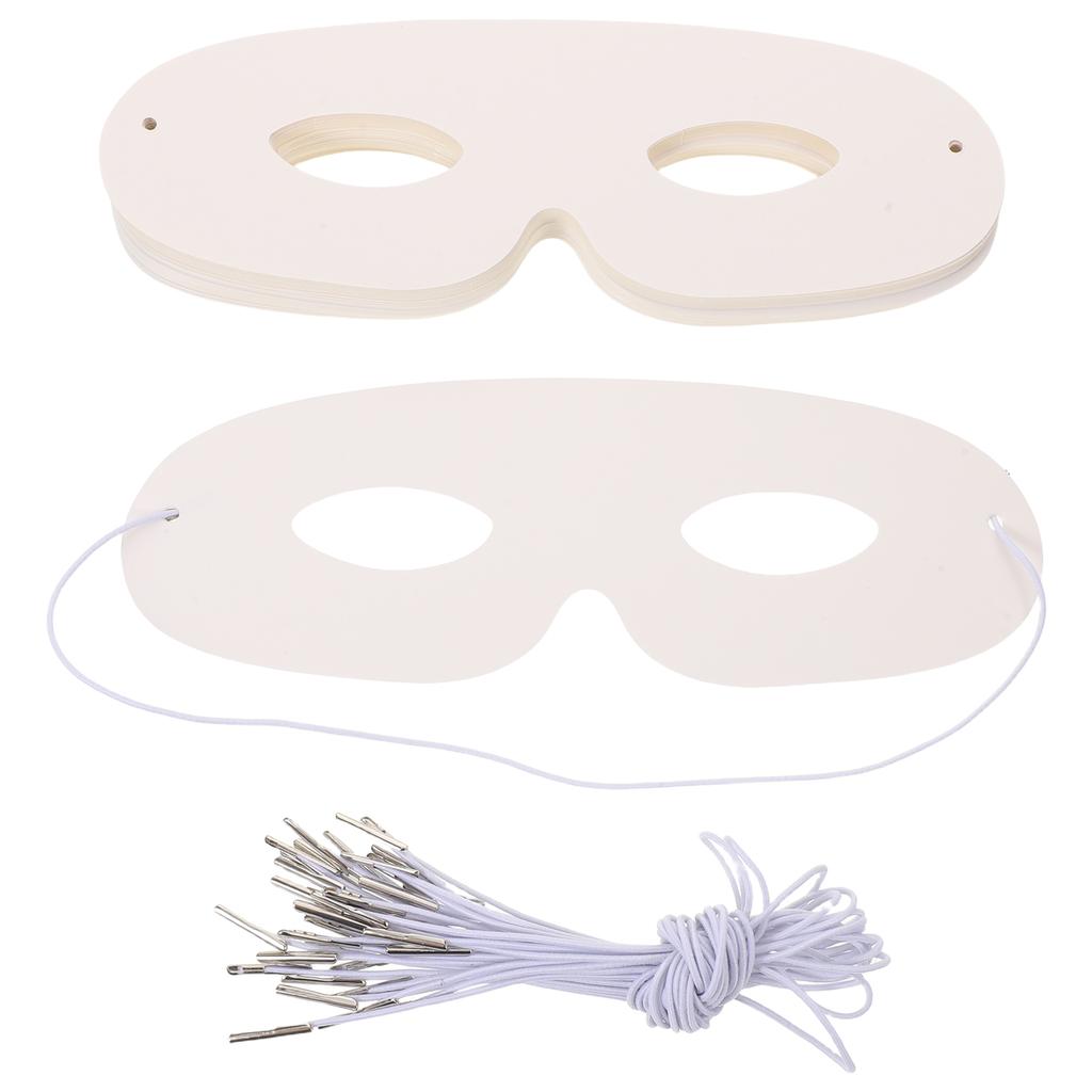 40pcs Children Doodle White Blank Mask For Kids Diy Painting Craft Face Masks Birthday Carnival Party Activity Hand-Drawn Art