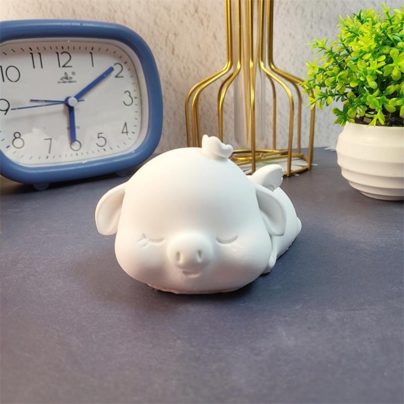 Piggy Statue Silicone Molds for Candle Soap Home Decoration Making Fondant Silicone Molds Cement Gypsum Silicone Molds